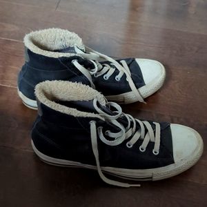 Shearling high top converse